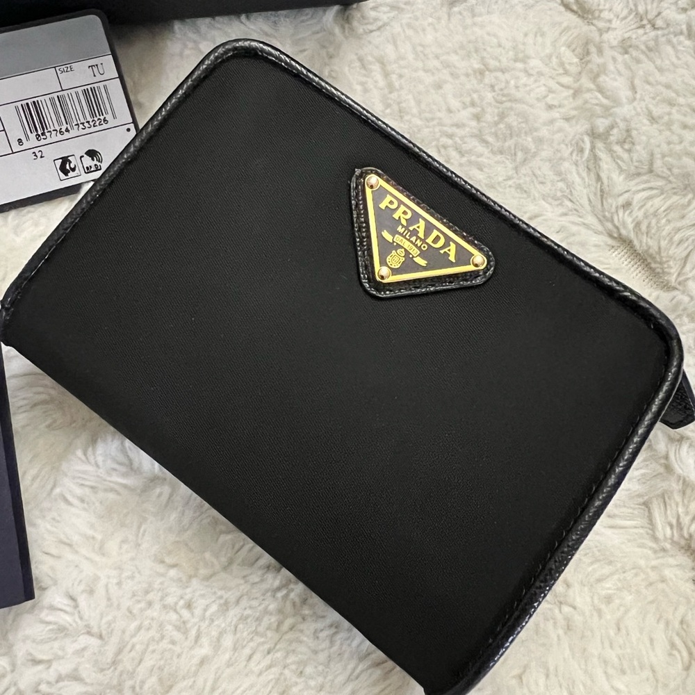 PRADA Black Nylon Bifold Wallet